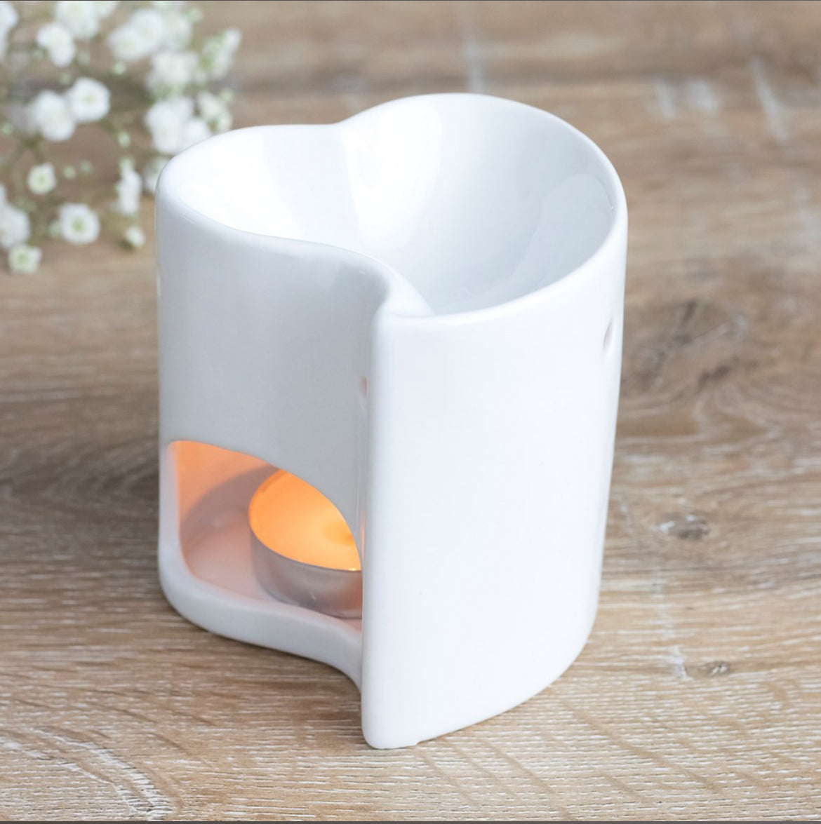 WHITE HEART WAX BURNER