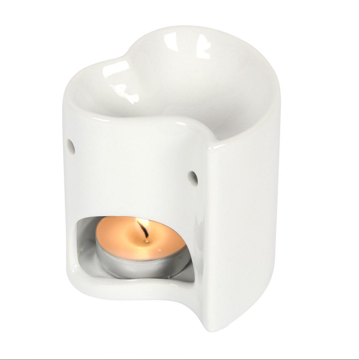 WHITE HEART WAX BURNER