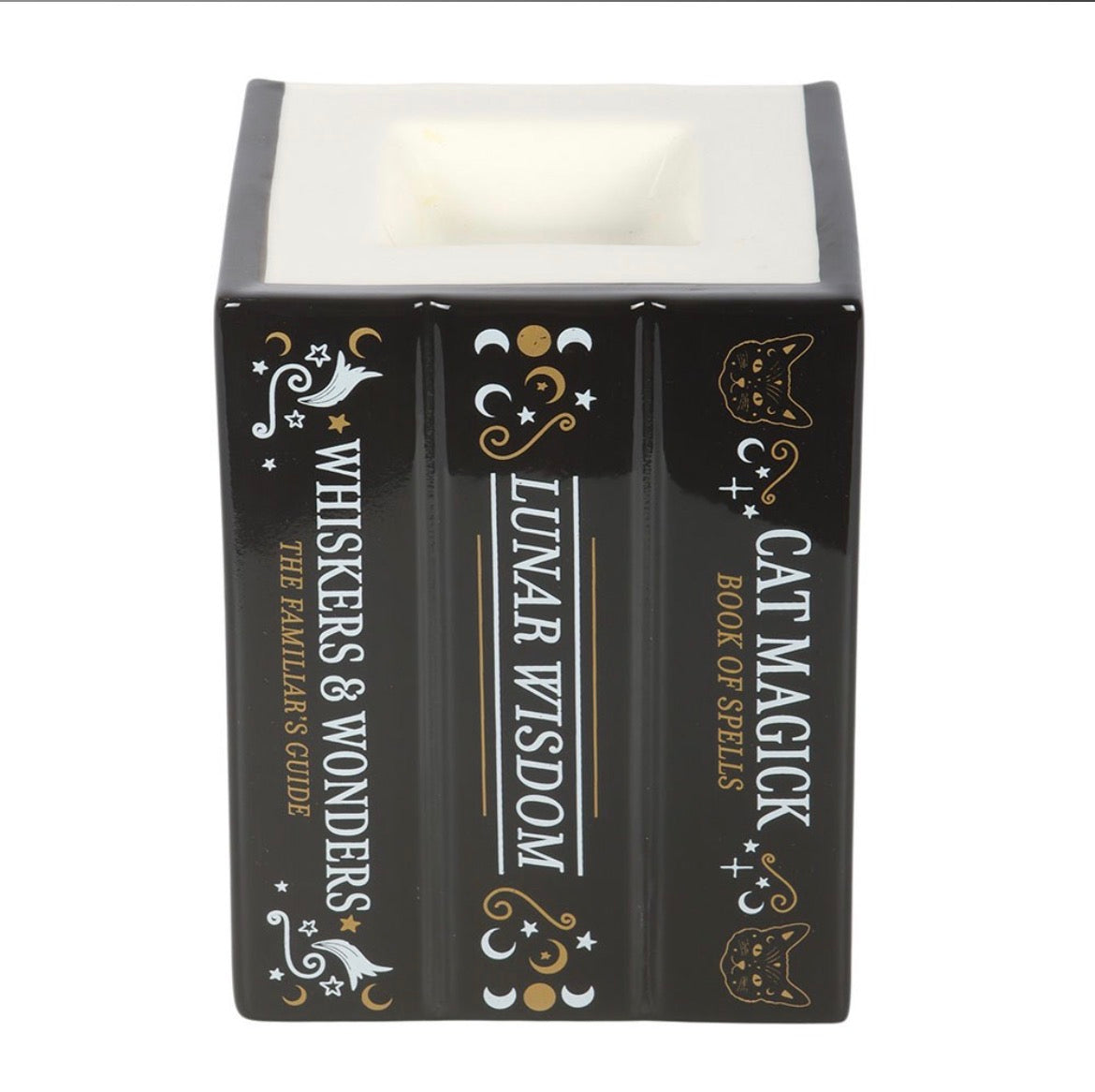 BLACK CAT BOOK OF SPELLS OIL BURNER AND WAX WARMER