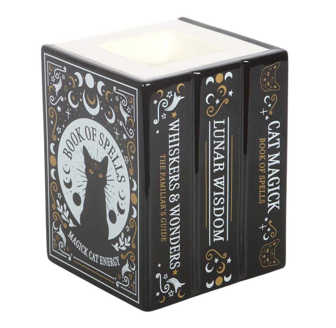BLACK CAT BOOK OF SPELLS OIL BURNER AND WAX WARMER