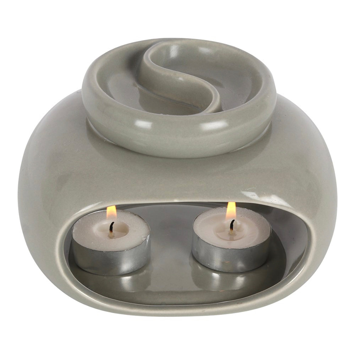 Grey Double Wax Burner